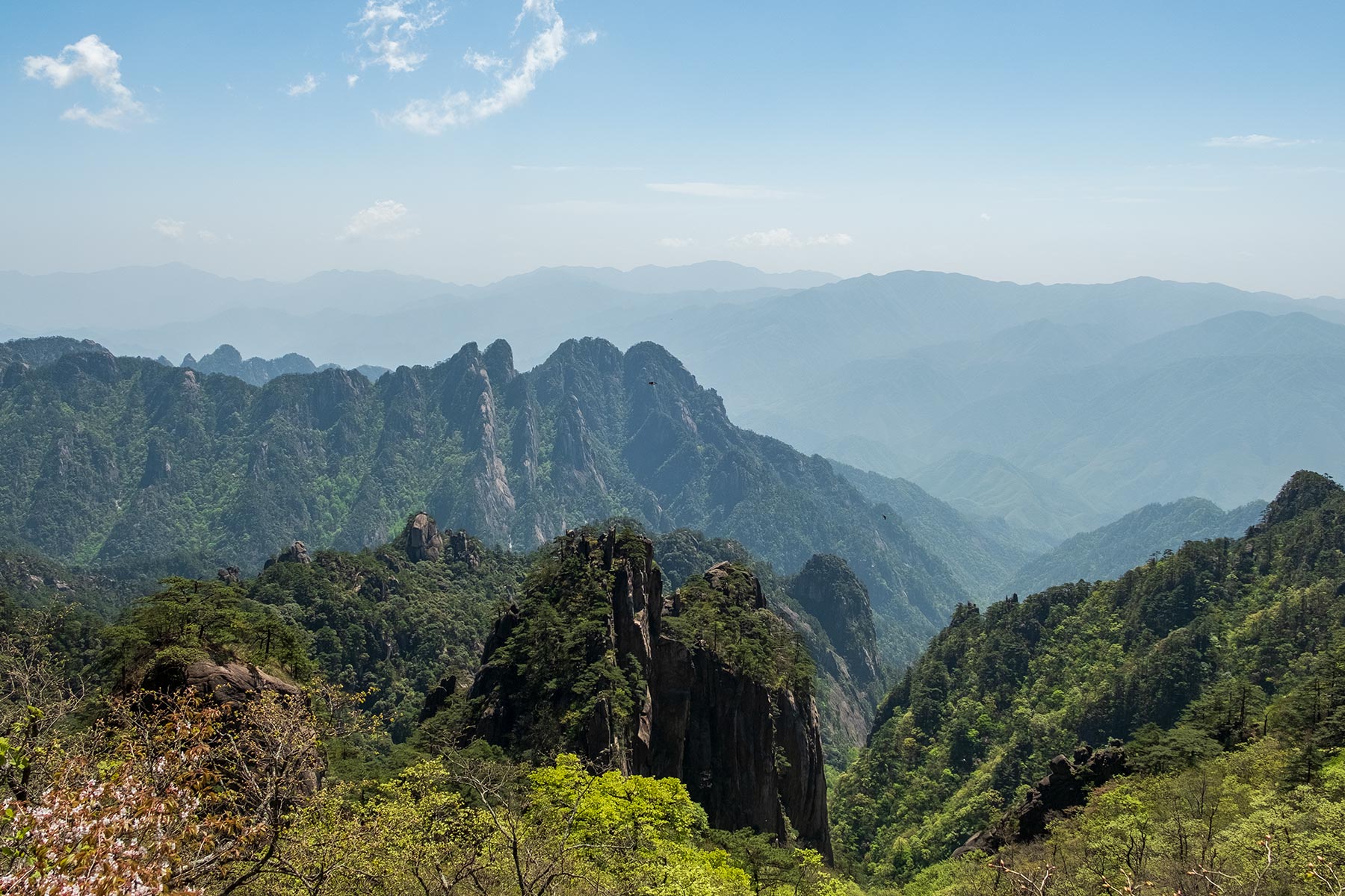 Huangshan Gebirge in Anhui, China im Frühling