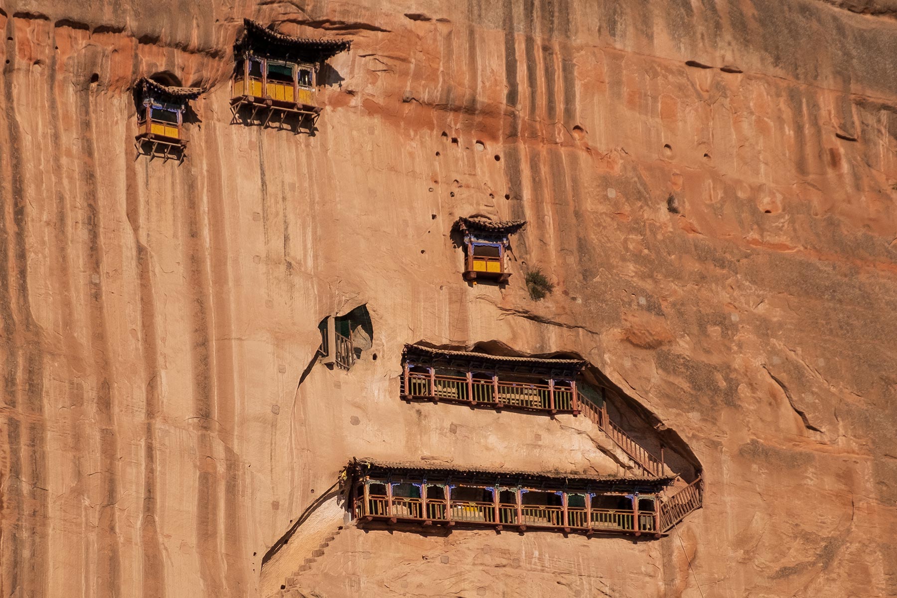 Blick auf Mati Tempel in Gansu China