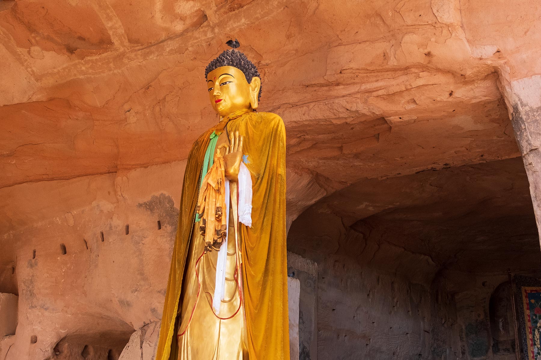 Buddha Statue im Mati Tempel in Gansu