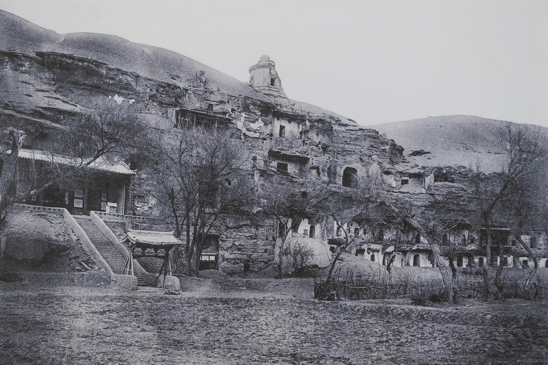 Mogao Höhlen Geschichte Foto Schwarz Weiß