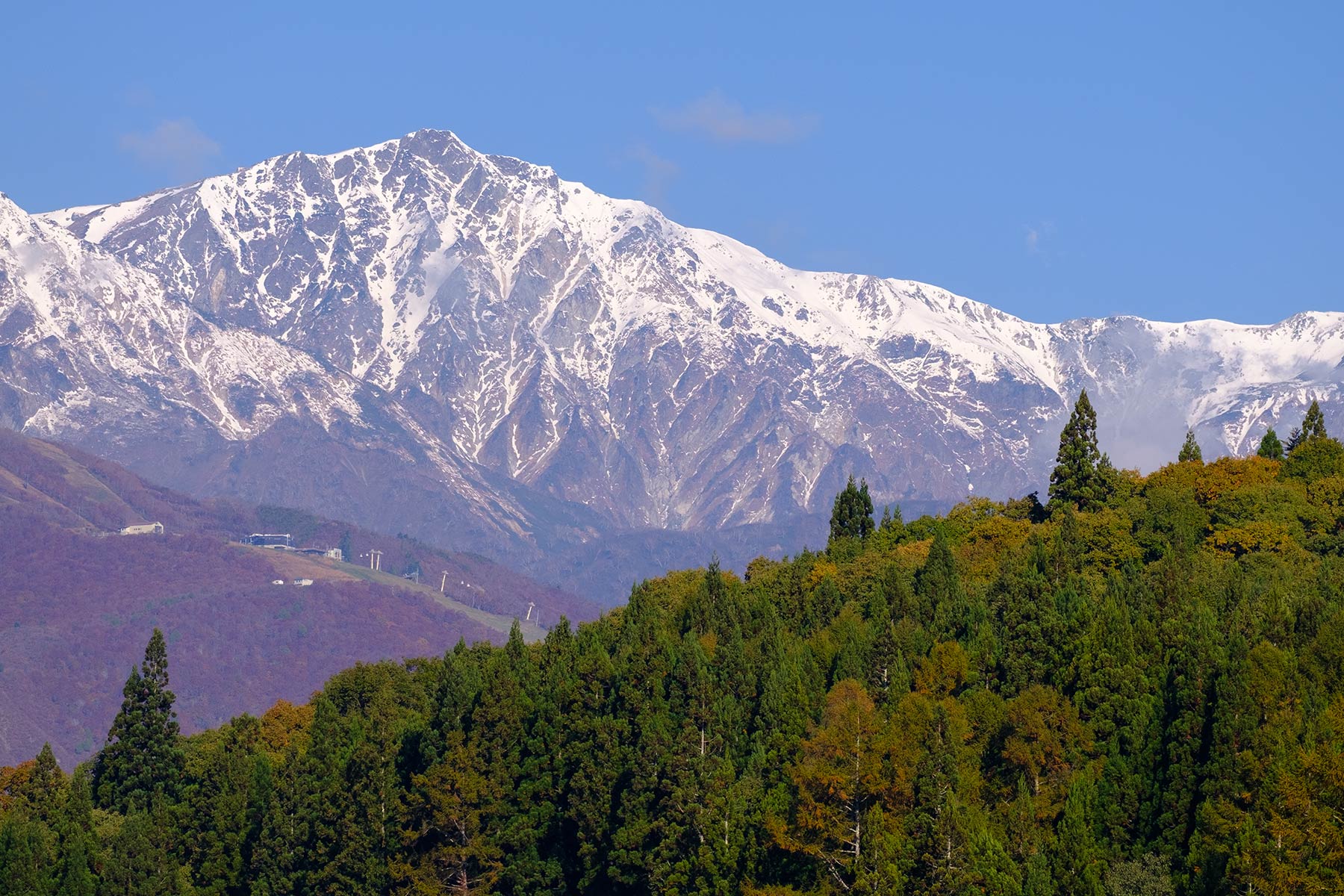 Blick auf die Japanischen Alpen in Nagano, Japan