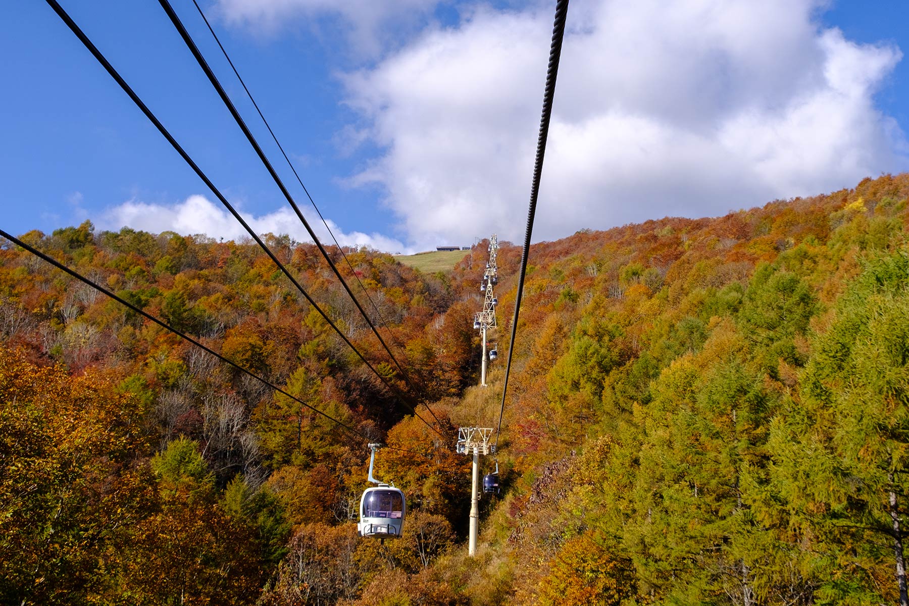 Mit der Happo-One Gondelbahn zum Mt. Karamatsu in Nagano, Japan